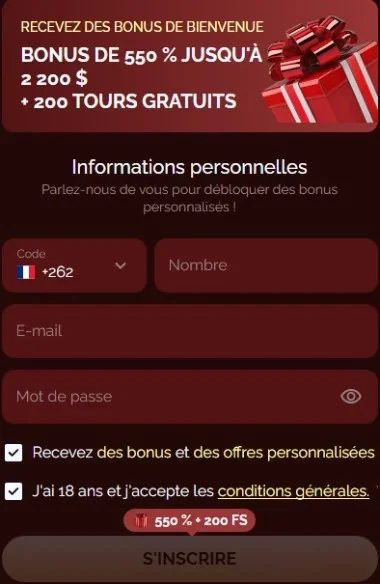 Inscription Loonie Gold : formulaire et bonus de bienvenue